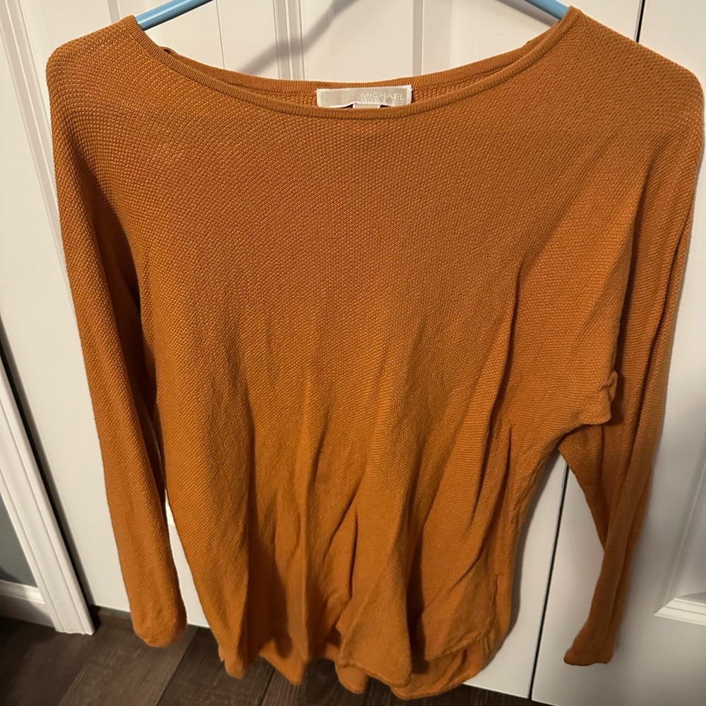 Michael Kors Burnt Orange Long Sleeve Top